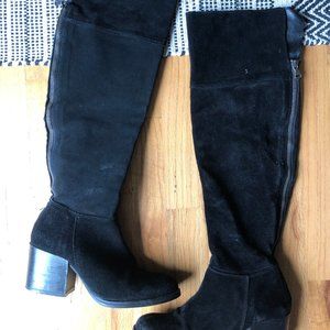 Steve Madden Orabela Knee High Boot - Black Suede